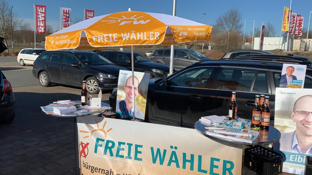 Infostand am Rewegetränkemarkt